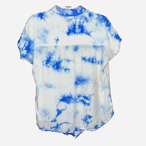 Jane & Delancey Cloudcore Tie-Dye Camp Blouse M Coastal Cowgirl Shell Buttons - Picture 3 of 6